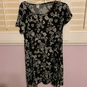 Old Navy Black Dress with white flowers